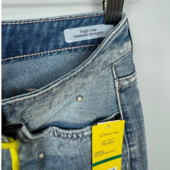 CIRCUS NY Embellished Relaxed Straight Leg Jeans in Lucky Charm Size 24 - Picture 8 of 11